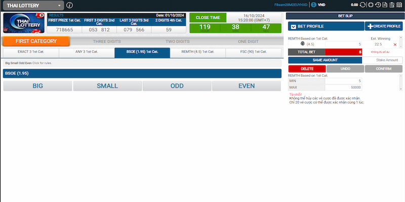Nhóm 1 cược Tài/ Xỉu