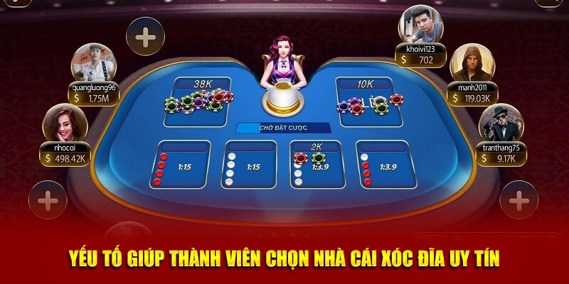 Yếu tố giúp thành viên chọn nhà cái xóc đĩa uy tín