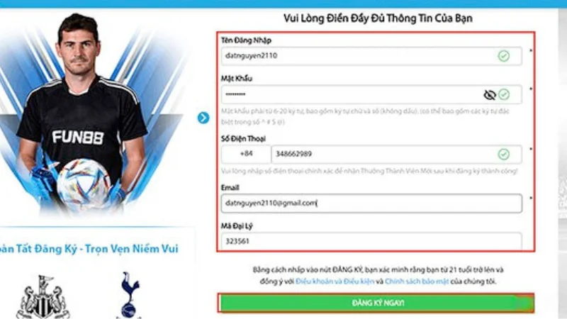 Đăng ký chơi Liêng tại Fun88